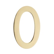4 Inch Tall Solid Brass House Number '0'