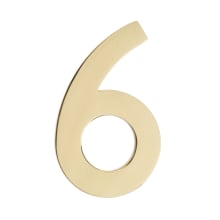 5 Inch Tall Solid Brass House Number '6'