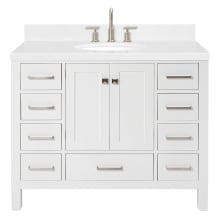 Cambridge 42" Free Standing Single Basin Vanity Set with Cabinet, Quartz Vanity Top, and Oval Bathroom Sink
