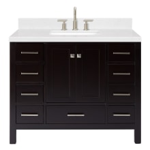 Cambridge 42" Free Standing Single Basin Vanity Set with Cabinet, Quartz Vanity Top, and Rectangular Bathroom Sink