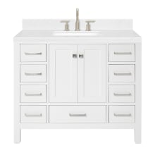 Cambridge 42" Free Standing Single Basin Vanity Set with Cabinet, Quartz Vanity Top, and Rectangular Bathroom Sink