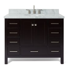 Cambridge 43" Free Standing Basin Vanity Set with Wood Cabinet, Marble Vanity Top, and Oval Bathroom Sink