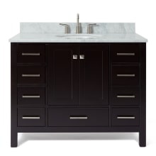 Cambridge 43" Free Standing Single Basin Vanity Set with Cabinet, Marble Vanity Top, and Oval Sink