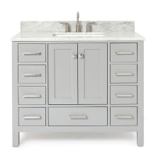 Cambridge 43" Free Standing Single Basin Vanity Set with Cabinet, Marble Vanity Top, and Rectangular Sink
