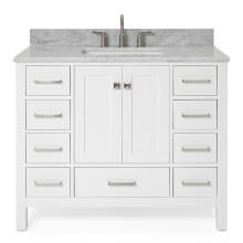 Cambridge 43" Free Standing Single Basin Vanity Set with Cabinet, Marble Vanity Top, and Rectangular Sink