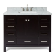 Cambridge 43" Free Standing Single Basin Vanity Set with Hardwood Cabinet and Marble Vanity Top