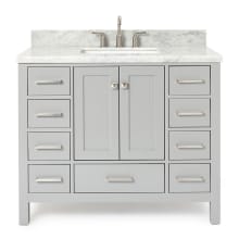 Cambridge 43" Single Vanity Set with Hardwood Cabinet and Marble Vanity Top
