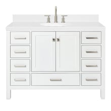 Cambridge 48" Free Standing Single Basin Vanity Set with Cabinet, Quartz Vanity Top, and Oval Bathroom Sink