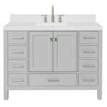 Cambridge 48" Free Standing Single Basin Vanity Set with Cabinet, Quartz Vanity Top, and Rectangular Bathroom Sink