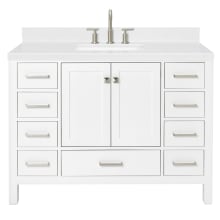 Cambridge 48" Free Standing Single Basin Vanity Set with Cabinet, Quartz Vanity Top, and Rectangular Bathroom Sink