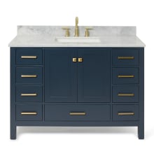 Cambridge 49" Free Standing Single Basin Vanity Set with Cabinet, Marble Vanity Top, and Rectangular Bathroom Sink