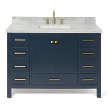 Cambridge 49" Free Standing Single Basin Vanity Set with Wood Cabinet, Marble Vanity Top, and Rectangular Bathroom Sink