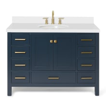 Cambridge 49" Free Standing Single Basin Vanity Set with Cabinet, Quartz Vanity Top, and Oval Bathroom Sink