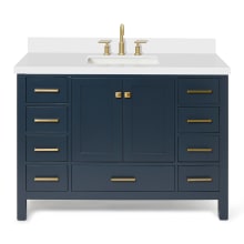 Cambridge 49" Free Standing Single Basin Vanity Set with Cabinet, Quartz Vanity Top, and Rectangular Sink