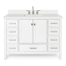 Cambridge 49" Free Standing Single Basin Vanity Set with Cabinet, Quartz Vanity Top, and Rectangular Sink