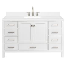 Cambridge 54" Free Standing Single Basin Vanity Set with Cabinet, Quartz Vanity Top, and Rectangular Bathroom Sink