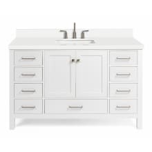 Cambridge 55" Free Standing Single Basin Vanity Set with Cabinet, Quartz Vanity Top, and Rectangular Sink