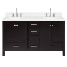 Cambridge 60" Free Standing Double Basin Vanity Set with Cabinet, Quartz Vanity Top, and Oval Bathroom Sink