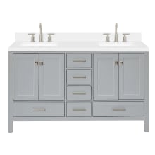 Cambridge 60" Free Standing Double Basin Vanity Set with Cabinet, Quartz Vanity Top, and Rectangular Bathroom Sink