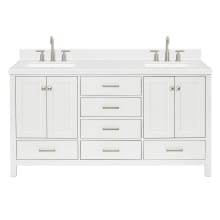 Cambridge 66" Free Standing Double Basin Vanity Set with Cabinet, Quartz Vanity Top, and Rectangular Bathroom Sink