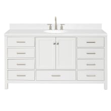 Cambridge 66" Free Standing Single Basin Vanity Set with Cabinet, Quartz Vanity Top, and Oval Bathroom Sink