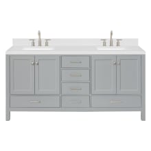 Cambridge 72" Free Standing Double Basin Vanity Set with Cabinet, Quartz Vanity Top, and Rectangular Bathroom Sink