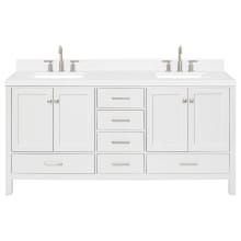 Cambridge 72" Free Standing Double Basin Vanity Set with Cabinet, Quartz Vanity Top, and Rectangular Bathroom Sink