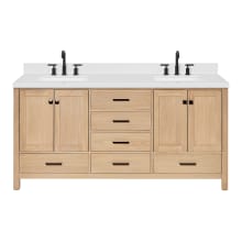 Cambridge 72" Free Standing Double Basin Vanity Set with Cabinet, Quartz Vanity Top, and Rectangular Bathroom Sink