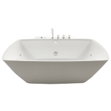 Bianca 68" Free Standing Acrylic, Fiberglass Whirlpool Tub with Center Drain, Drain Assembly, and Overflow - Includes Deck Mounted Tub Filler