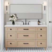 Monroe 61" Free Standing Single Basin Vanity Set with Cabinet and Quartz Vanity Top