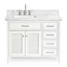 Kensington 43" Free Standing Single Basin Vanity Set with Wood Cabinet and Marble Vanity Top