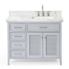 Kensington 43" Free Standing Single Basin Vanity Set with Wood Cabinet and Marble Vanity Top