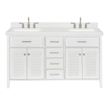 Kensington 60" Free Standing Double Basin Vanity Set with Cabinet and Quartz Vanity Top