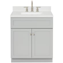 Hamlet 30" Free Standing Single Basin Vanity Set with Cabinet, Quartz Vanity Top, and Rectangular Bathroom Sink