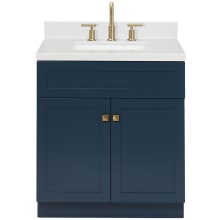 Hamlet 30" Free Standing Single Basin Vanity Set with Cabinet, Quartz Vanity Top, and Rectangular Bathroom Sink