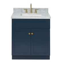 Hamlet 31" Free Standing Single Basin Vanity Set with Cabinet and Marble Vanity Top