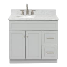 Hamlet 37" Free Standing Single Basin Vanity Set with Cabinet and Marble Vanity Top