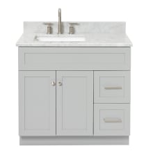 Hamlet 37" Free Standing Single Basin Vanity Set with Cabinet and Marble Vanity Top