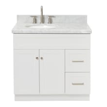 Hamlet 37" Free Standing Single Basin Vanity Set with Cabinet and Marble Vanity Top