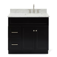 Hamlet 37" Free Standing Single Basin Vanity Set with Cabinet and Marble Vanity Top