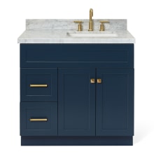 Hamlet 37" Free Standing Single Basin Vanity Set with Cabinet and Marble Vanity Top