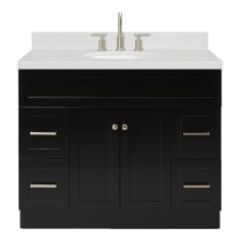 Hamlet 42" Free Standing Single Basin Vanity Set with Cabinet, Quartz Vanity Top, and Oval Bathroom Sink
