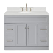 Hamlet 42" Free Standing Single Basin Vanity Set with Cabinet, Quartz Vanity Top, and Oval Bathroom Sink