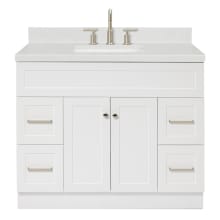 Hamlet 42" Free Standing Single Basin Vanity Set with Cabinet, Quartz Vanity Top, and Rectangular Bathroom Sink