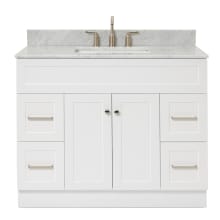 Hamlet 43" Free Standing Single Basin Vanity Set with Cabinet and Marble Vanity Top