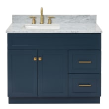 Hamlet 43" Free Standing Single Basin Vanity Set with Cabinet and Marble Vanity Top