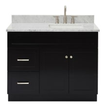 Hamlet 43" Free Standing Single Basin Vanity Set with Cabinet and Marble Vanity Top