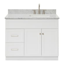 Hamlet 43" Free Standing Single Basin Vanity Set with Cabinet and Marble Vanity Top