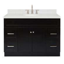 Hamlet 48" Free Standing Single Basin Vanity Set with Cabinet, Quartz Vanity Top, and Oval Bathroom Sink