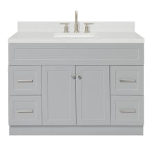 Hamlet 48" Free Standing Single Basin Vanity Set with Cabinet, Quartz Vanity Top, and Rectangular Bathroom Sink